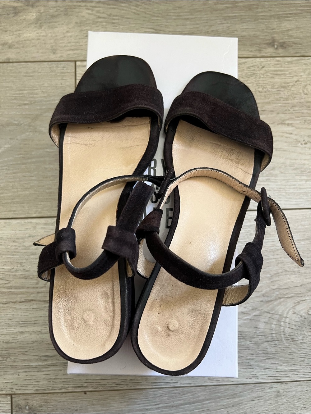 Maryam Nassir Zadeh Navy Suede Women's Open-Toe Sandals